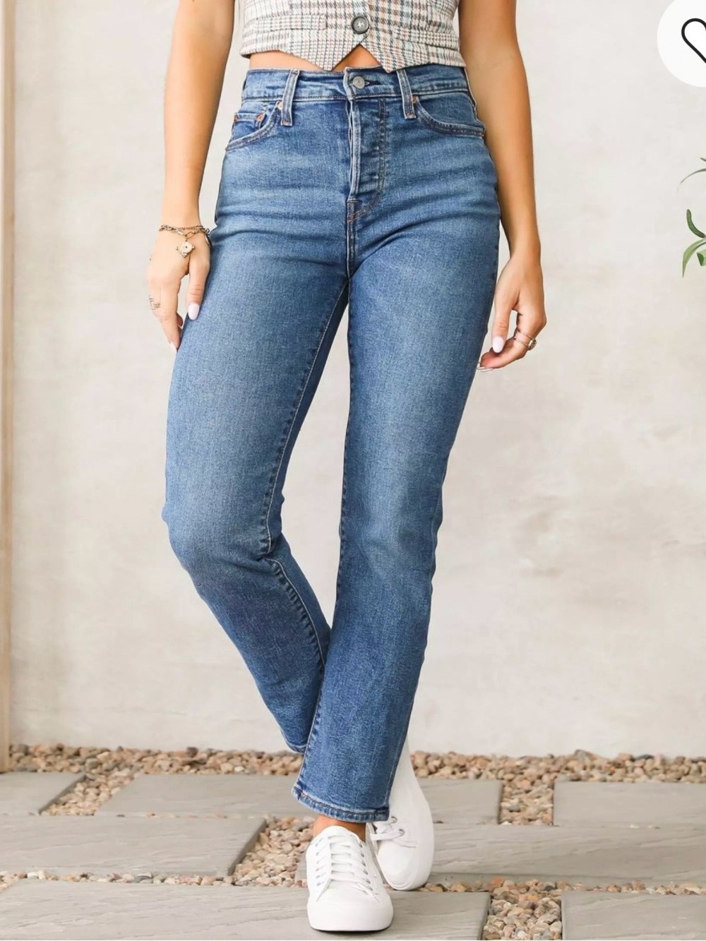 Levi’s Women Wedge Straight Stretch Jeans Cotton Blend size 31/28 Blue - Picture 1 of 16